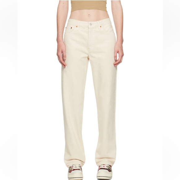 Re/Done Loose Long Jeans Size 29 Vintage White - Picture 1 of 13